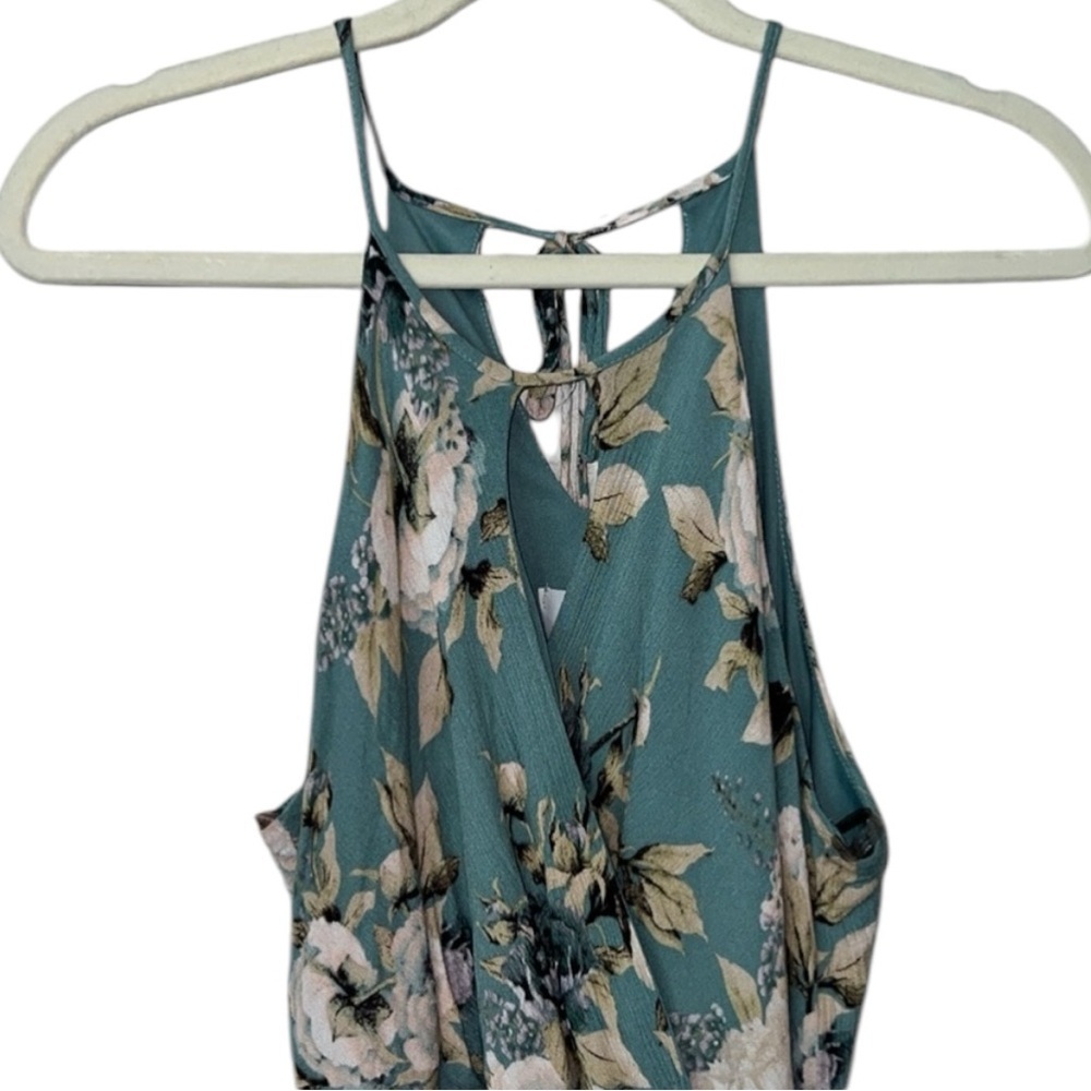 Everly Floral Halter High Neckline Sleeveless Maxi Dress Size M - Picture 3 of 6